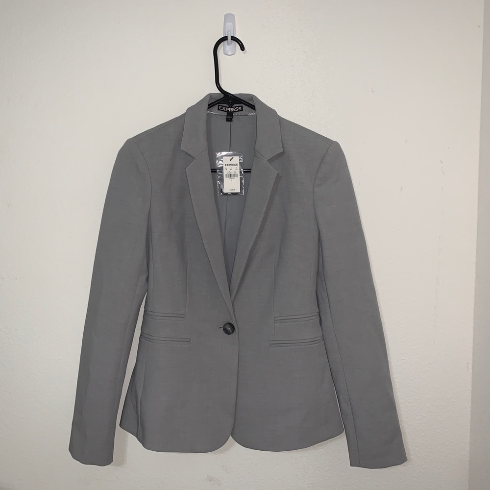 Express One Button Collar Long Sleeve Blazer